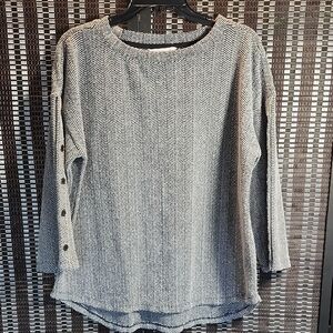 Liz Claiborne 3/4 Sleeve  Blouse Black, White Sz L